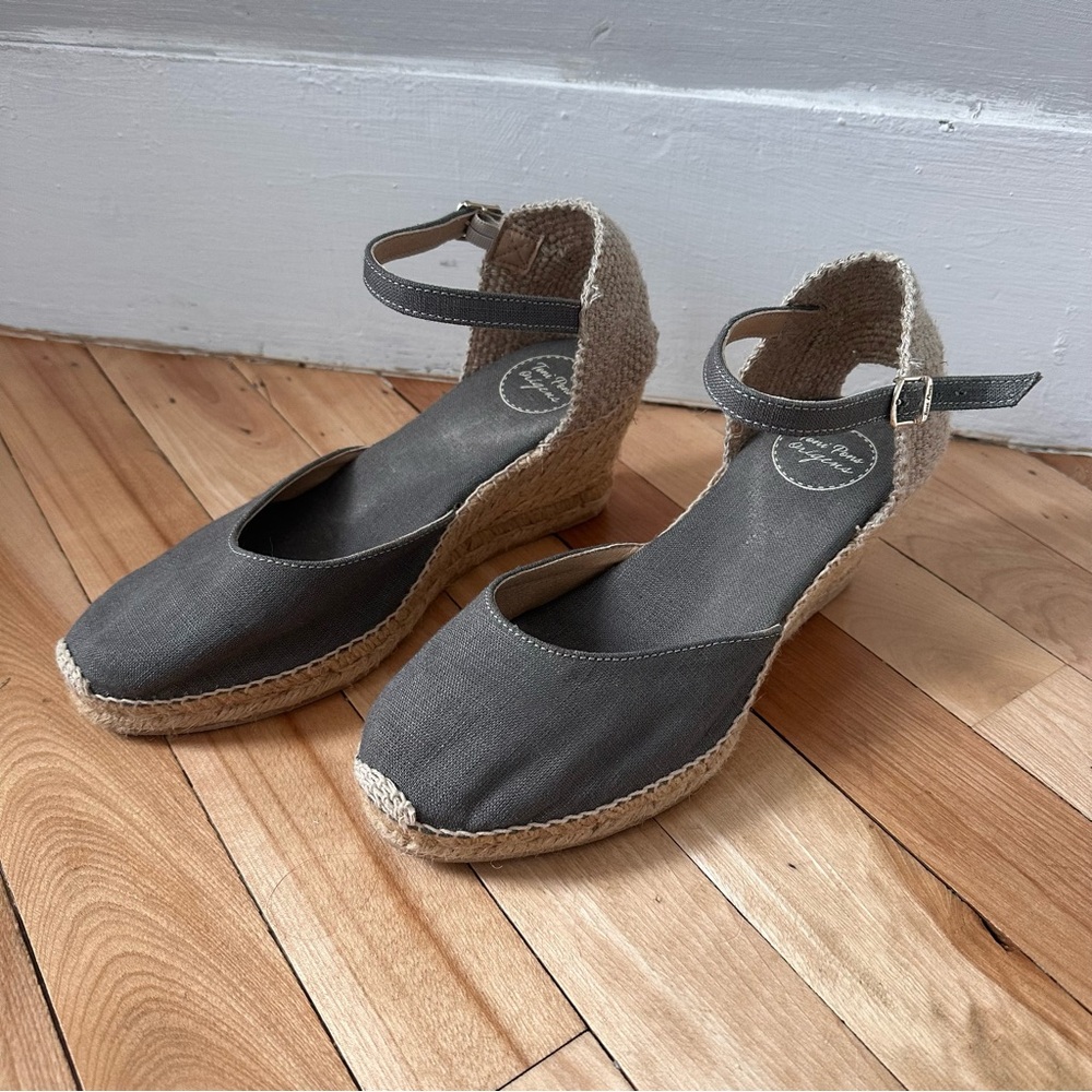 Toni Pons Caldes Espadrilles Canvas Jute Wedges Sandals Handmade In Spain 38